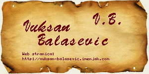 Vuksan Balašević vizit kartica